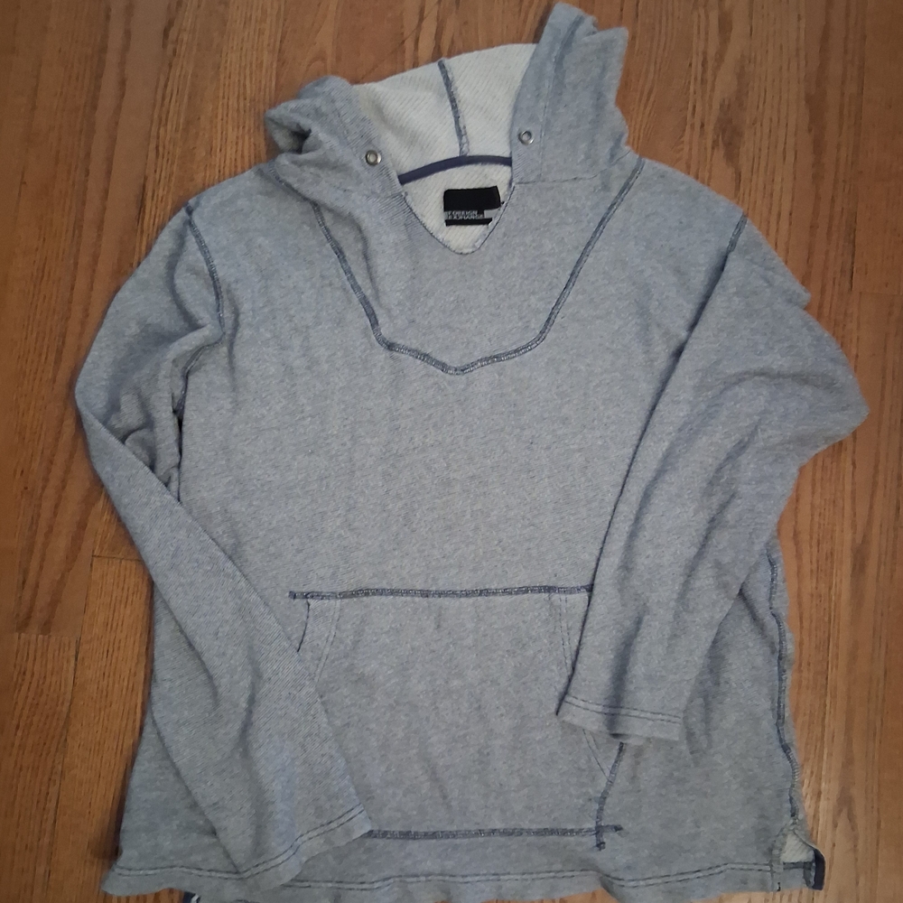 Foreign Exchange Light Grey And Blue Terry Hoodie Size XL